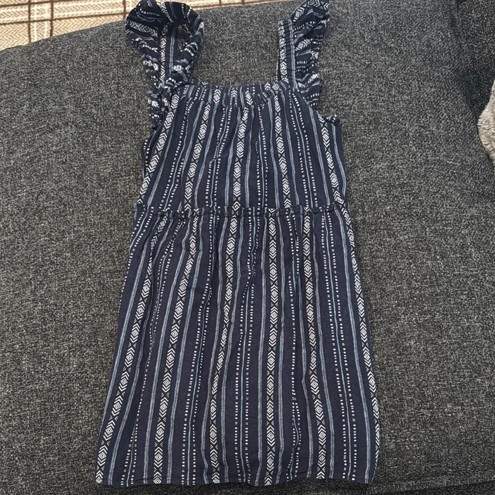 Navy Blue Patterned Dress